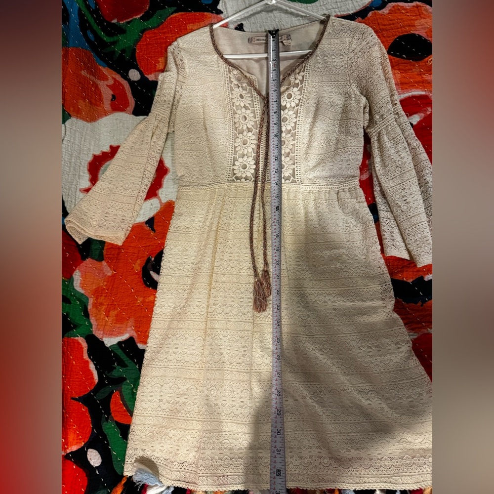 Chelsea and violet size small hippie boho lace dress tassle details